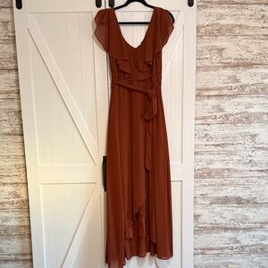 Baltic Born Katya Rust Ruffle Maxi Dress